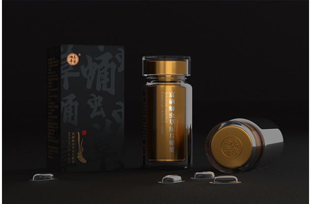 富硒蛹虫草压片糖果包装设计
